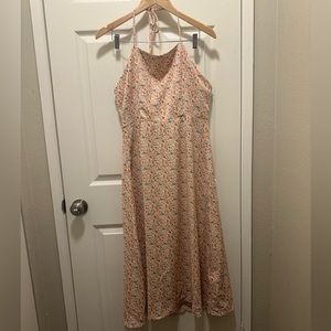 Cider ditsy halter midi dress